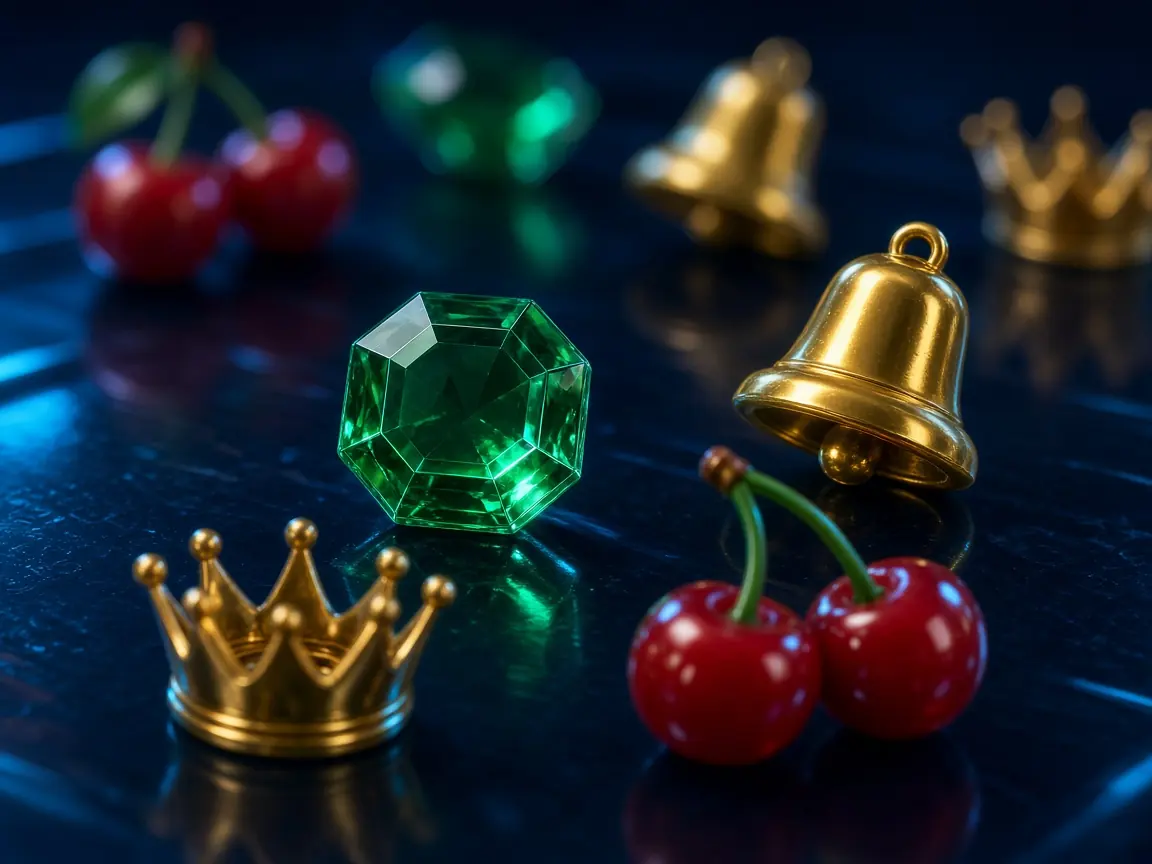 Slot-Symbole hinter Glas